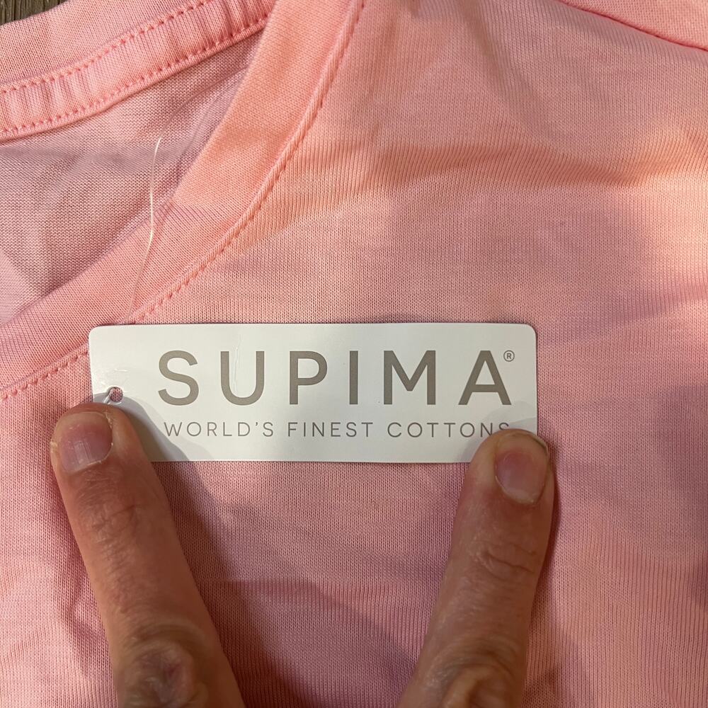 LAND'S END Women's Oversized Supima Short Sleeve Crew Neck T-Shirt Size 3X Pink - Picture 10 of 11